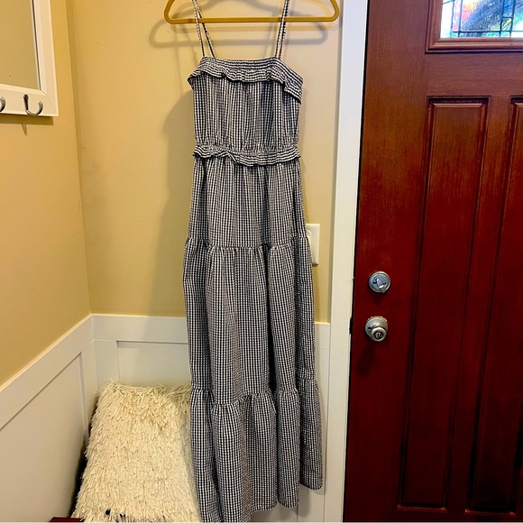 Ces Femme Black and White Gingham Tiered Maxi Dress  Never Worn - Picture 1 of 6